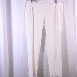 Eileen Fisher Womens Large White Viscose Blend Pull On Up Ankle Pants USA
